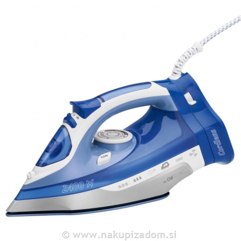 Parni likalnik CLATRONIC DB3706, 2400W, 2 v 1 tudi brezžičen