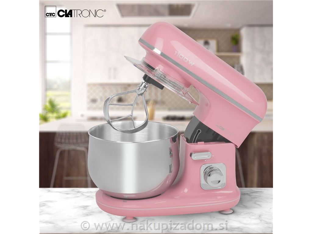 Kuhinjski robot CLATRONIC KM3711P, 1100 W, v roza barvi