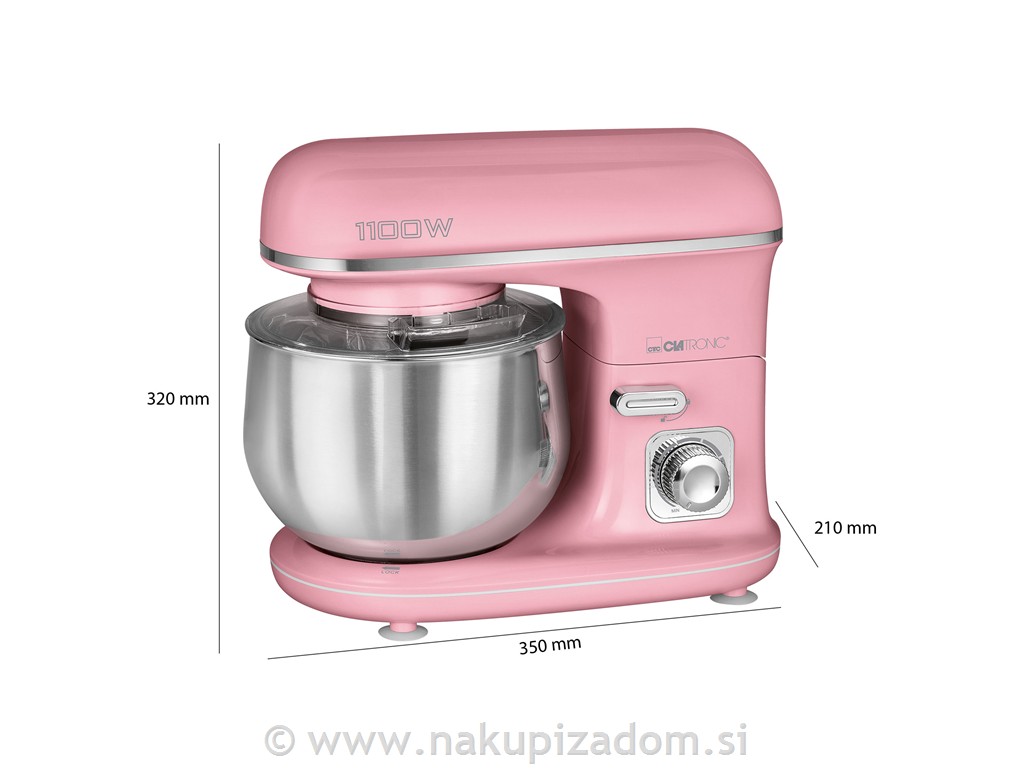 Kuhinjski robot CLATRONIC KM3711P, 1100 W, v roza barvi