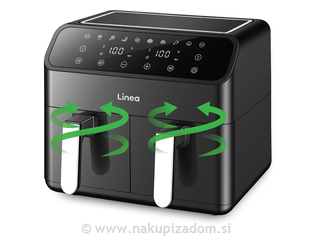 Dvojni cvrtnik na vroči zrak LINEA LAFD-0657, 8L, 2000 W
