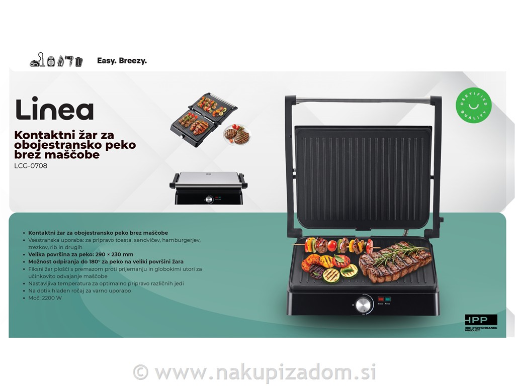 Kontaktni žar Linea LCG-0708, 2200W