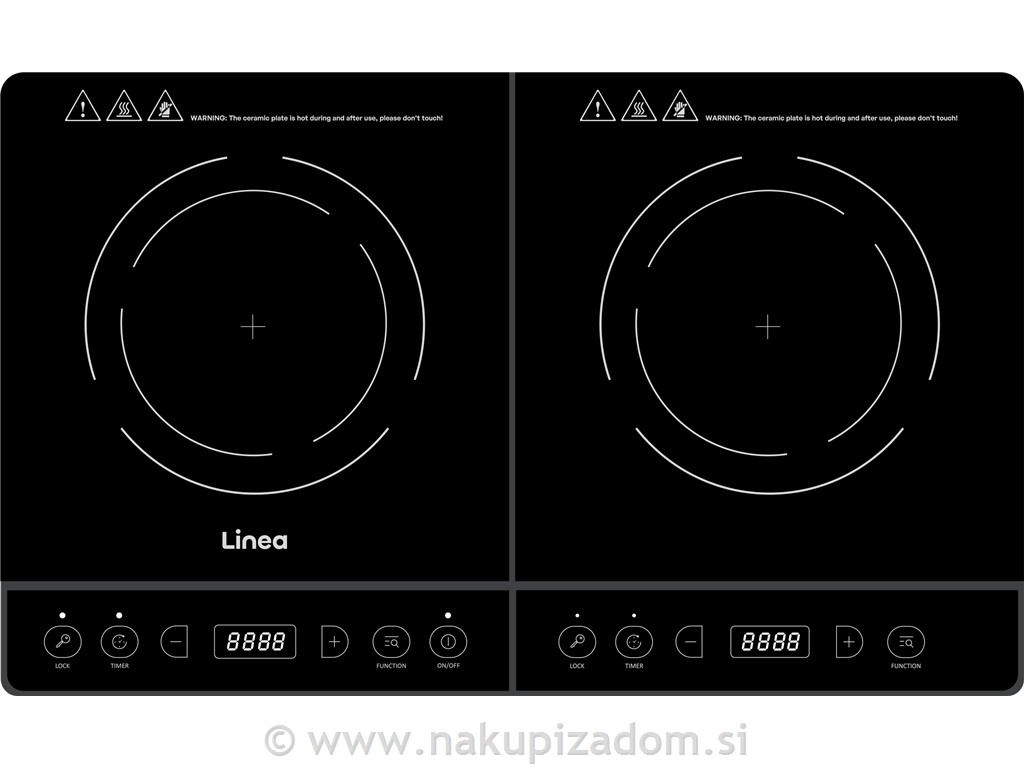 Indukcijski kuhalnik dvojni LINEA LIP2-0636, 3500W