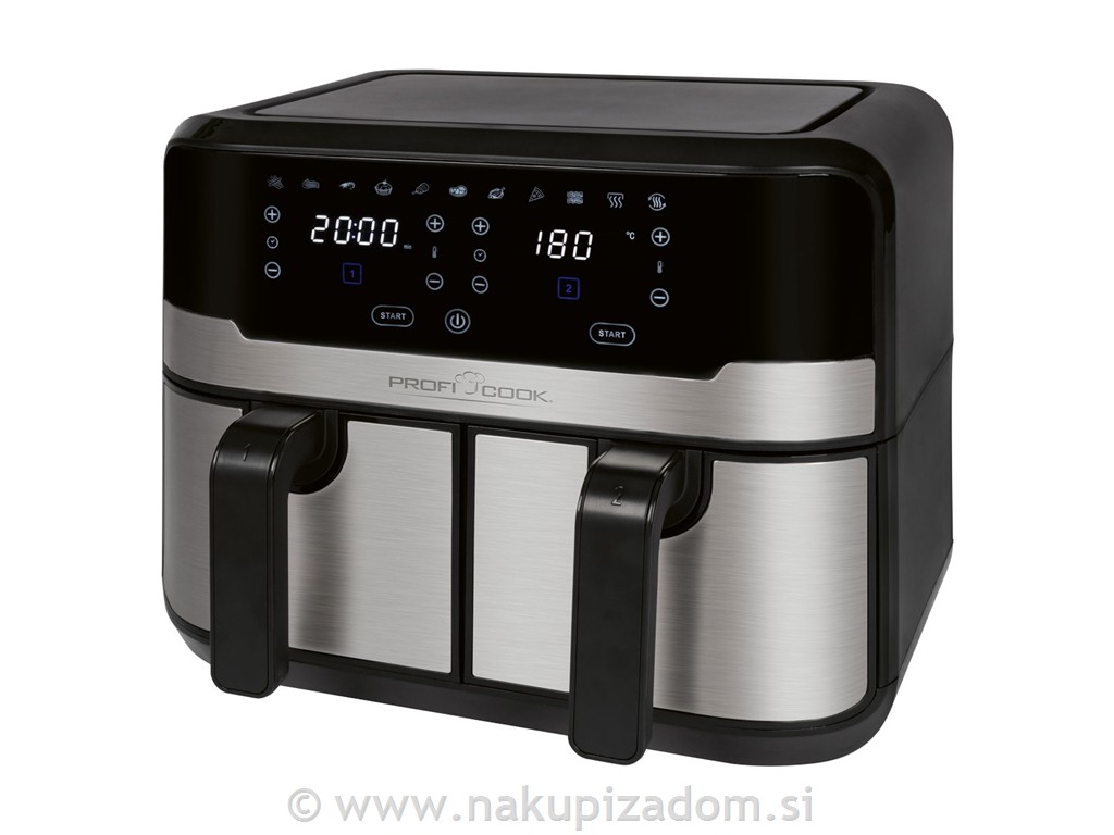 Dvojni cvrtnik na vroči zrak PROFI COOK PC-FR1242H, 9L, 2400