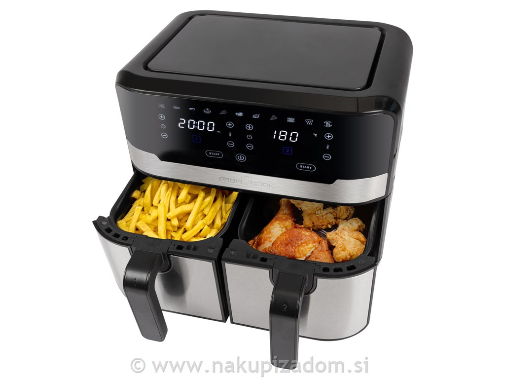 Dvojni cvrtnik na vroči zrak PROFI COOK PC-FR1242H, 9L, 2400