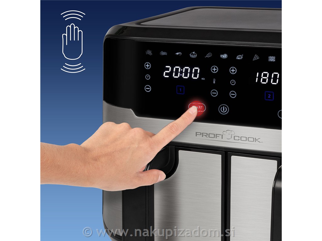 Dvojni cvrtnik na vroči zrak PROFI COOK PC-FR1242H, 9L, 2400