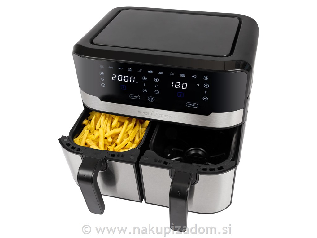 Dvojni cvrtnik na vroči zrak PROFI COOK PC-FR1242H, 9L, 2400
