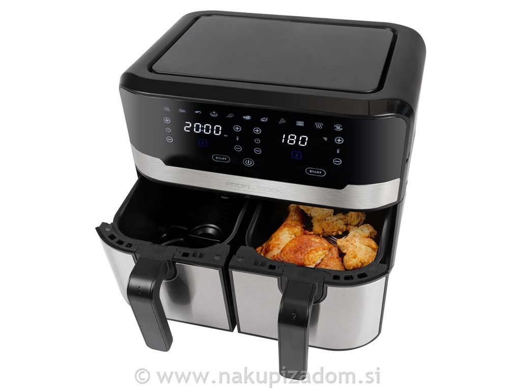 Dvojni cvrtnik na vroči zrak PROFI COOK PC-FR1242H, 9L, 2400