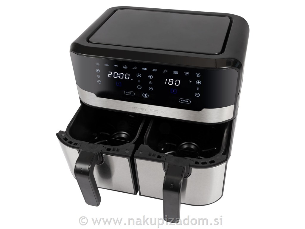 Dvojni cvrtnik na vroči zrak PROFI COOK PC-FR1242H, 9L, 2400