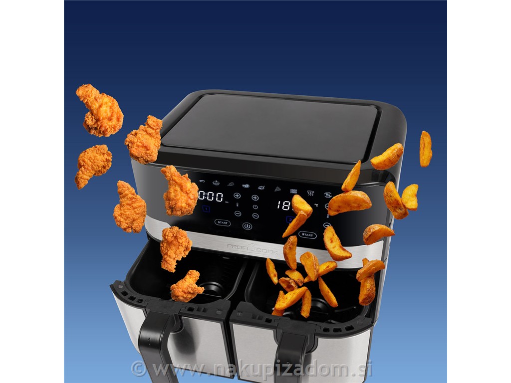 Dvojni cvrtnik na vroči zrak PROFI COOK PC-FR1242H, 9L, 2400