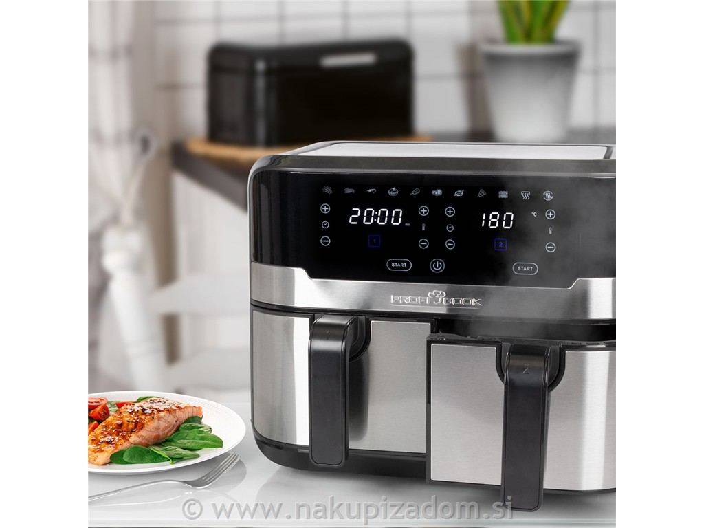 Dvojni cvrtnik na vroči zrak PROFI COOK PC-FR1242H, 9L, 2400