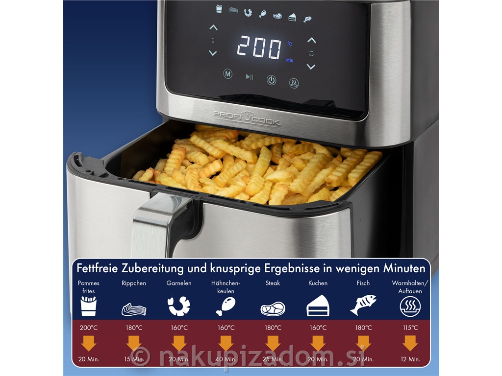 Cvrtnik na vroči zrak PROFI COOK PC-FR1269H, 8 l, 1800 W