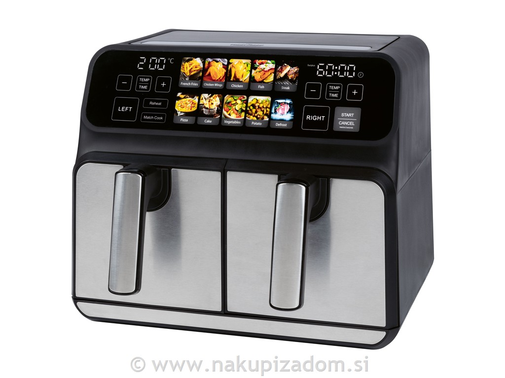 Cvrtnik na vroči zrak PC-FR1287H z dvema posodama, 8L, 2200W