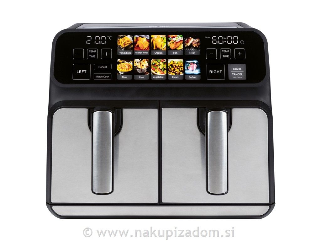 Cvrtnik na vroči zrak PC-FR1287H z dvema posodama, 8L, 2200W