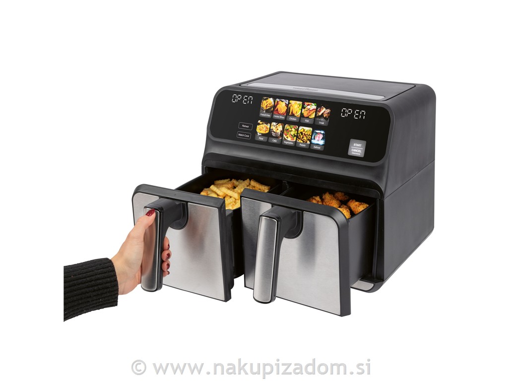 Cvrtnik na vroči zrak PC-FR1287H z dvema posodama, 8L, 2200W