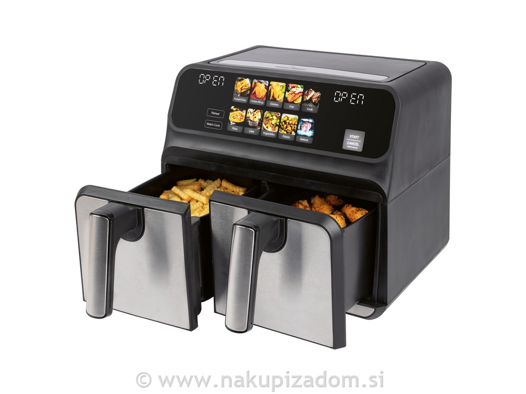 Cvrtnik na vroči zrak PC-FR1287H z dvema posodama, 8L, 2200W