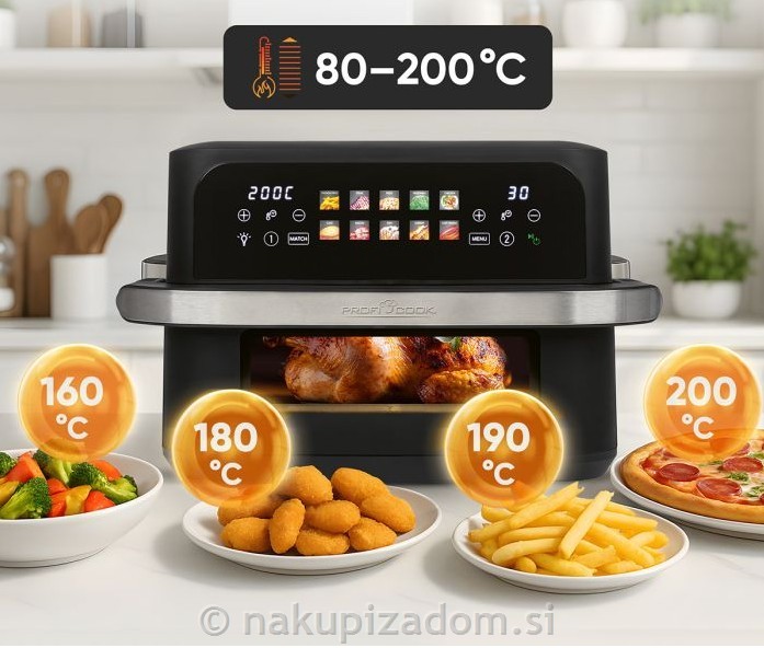 Cvrtnik na vroči zrak PC-FR1313H,10L, 2400W