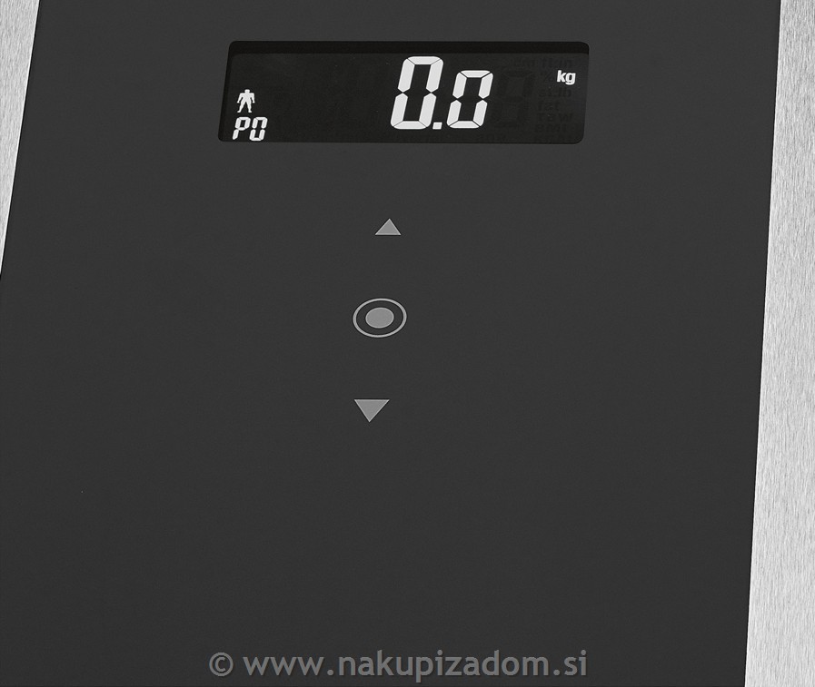 Steklena osebna tehtnica 8v1 Profi Care,črna, do 180 kg