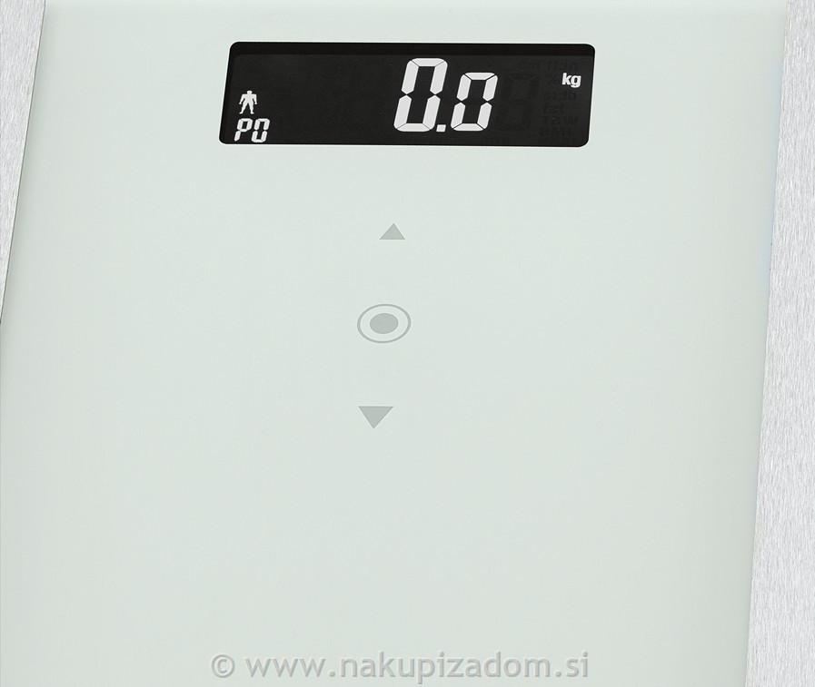 Steklena osebna tehtnica 8v1 Profi Care,bela, do 180 kg