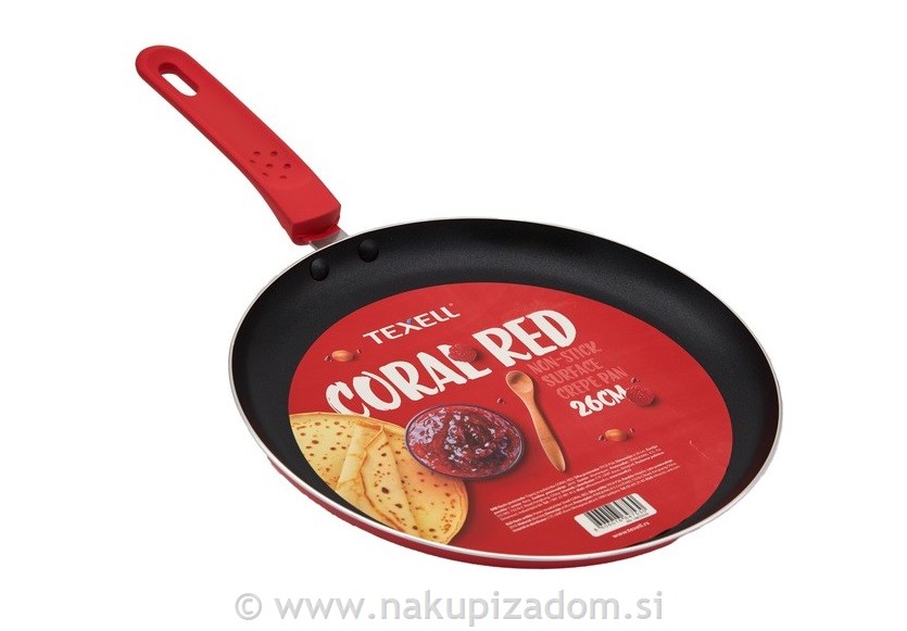 Ponev za palačinke TEXELL Coral Red TPCR-P26, 26 cm