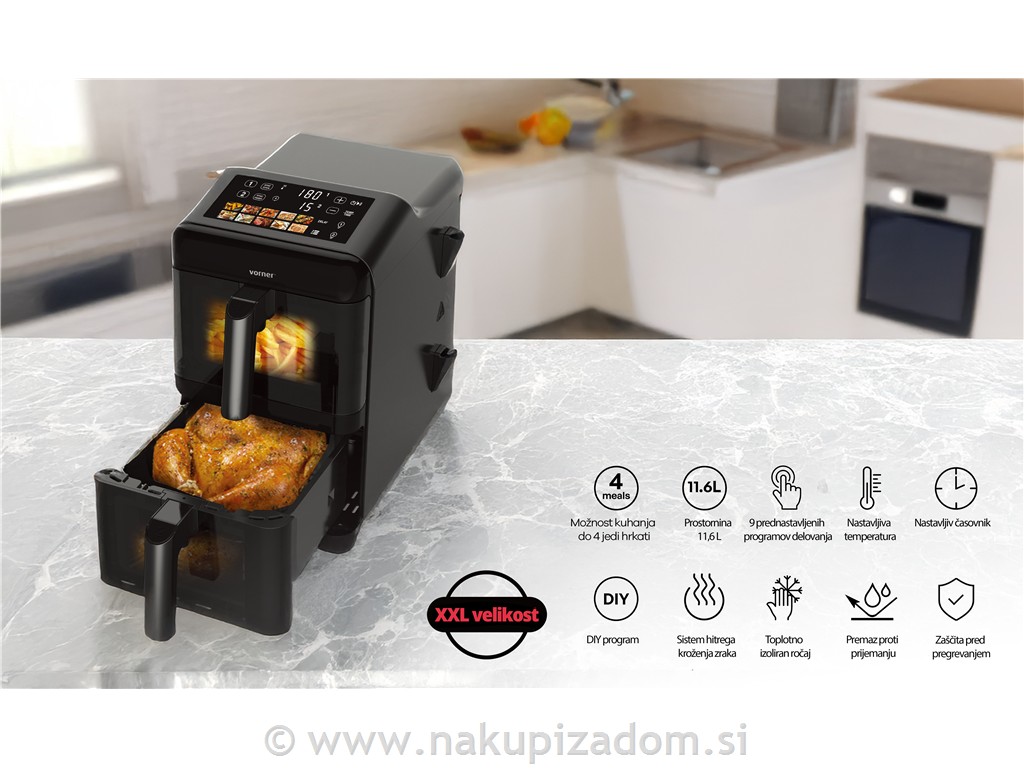 Pokončni Tower XXL Cvrtnik na vroči zrak Vorner VAFDT-0698